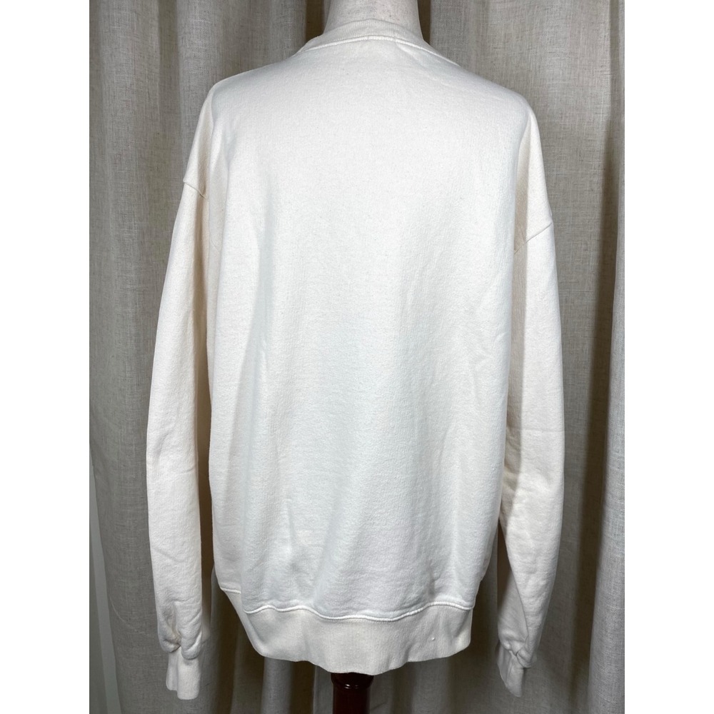 John Galt Erica Snow Lodge Greater Yellowstone Bear Sweatshirt Cream Cotton Sz M - Picture 4 of 9